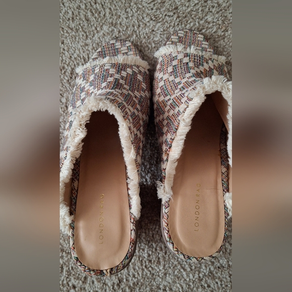 Londonrag womens sandals size 10 maya mules stacked heels peep toe 8 - Picture 6 of 7